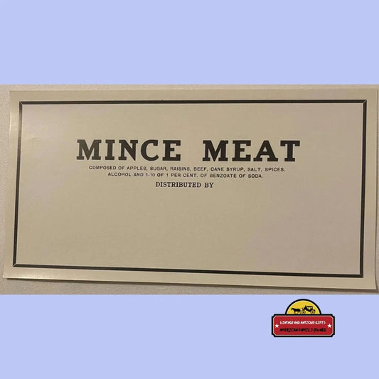 1910s Rare Large Version Unprinted Antique Vintage Brick’s Mince Meat Label Advertisements - Charm for Your Home!