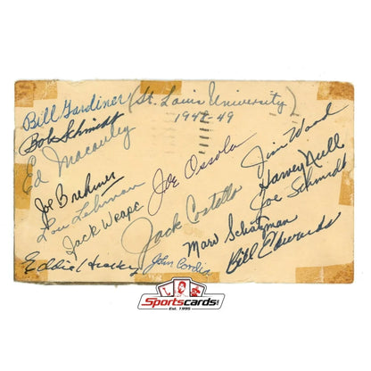 Rare government postcard with Bob Schmidt and Joe Brehmner autographs