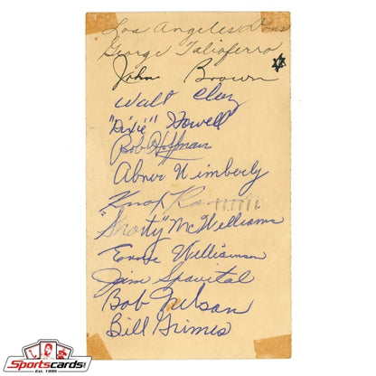 Vintage government postcard with 12 legendary sports icons autographs
