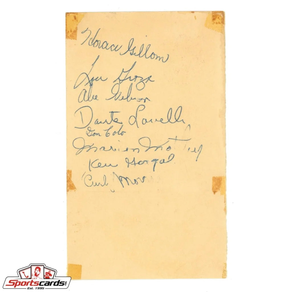 Yellowed government postcard with Browns players mystery autograph