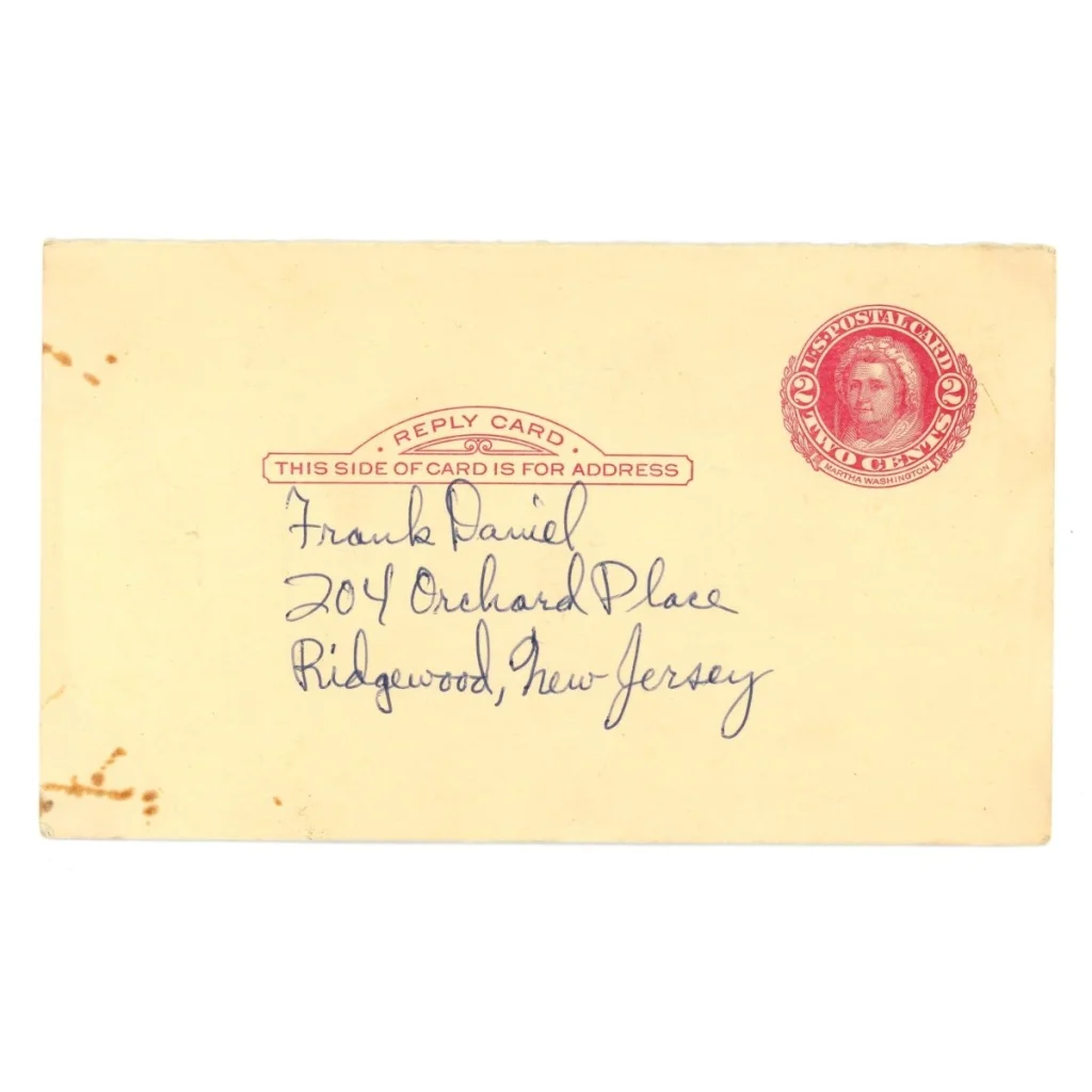 Vintage yellow Pittsburgh Steelers team signed postcard with Len Dawson