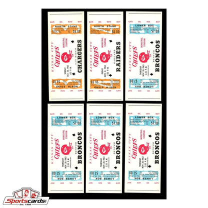Framed vintage Kansas City Chiefs 1963 ticket stubs collection