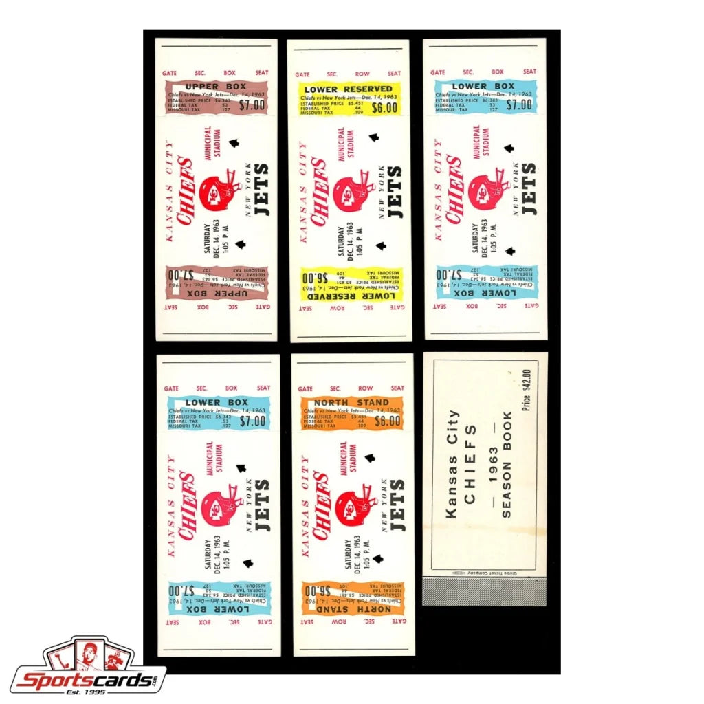 Rare 1963 Kansas City Chiefs vintage ticket proof vs display