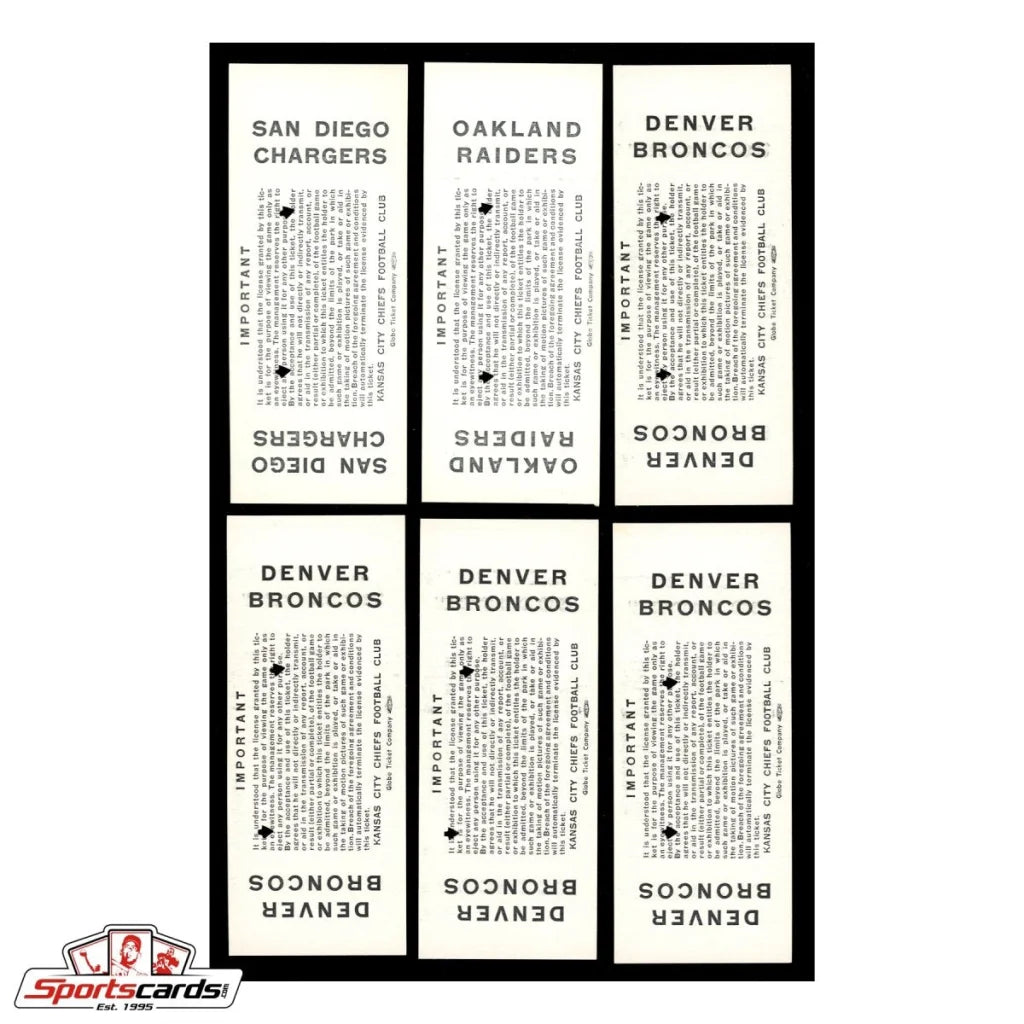 Rare Kansas City Chiefs 1963 season ticket proof collection