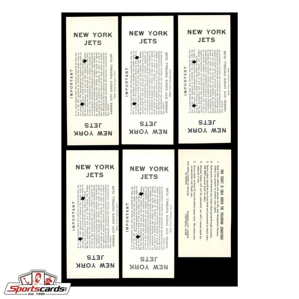 Rare Kansas City Chiefs 1963 season ticket stubs collection