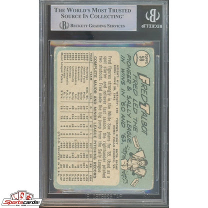 Fred Talbot trading card, 1963 Topps Beckett authentication gem