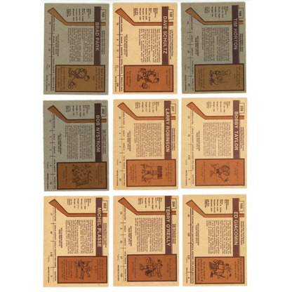 Vintage hockey trading cards from 1973 O-Pee-Chee complete set break featuring Hall of Famers