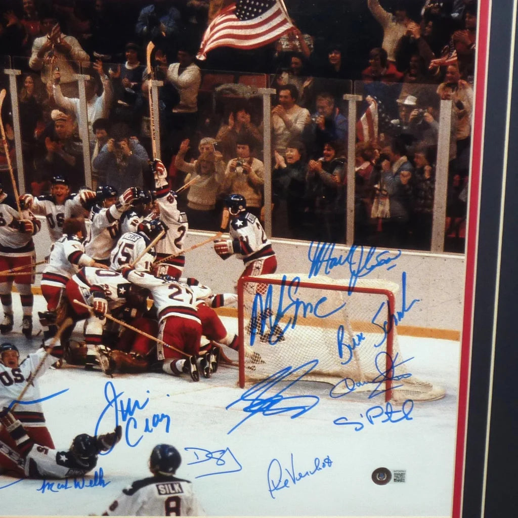 Autographed 1980 U.S. Olympic Hockey Miracle on Ice deluxe framed 16x20 photo