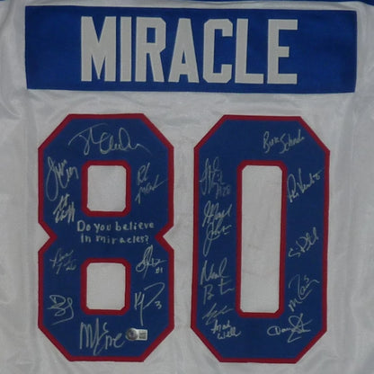 1980 Olympic Hockey Team Autographed White Jersey with 18 Signatures