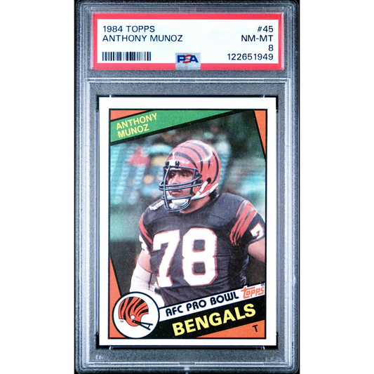 1984 Topps Anthony Munoz PSA graded NM-MT football card