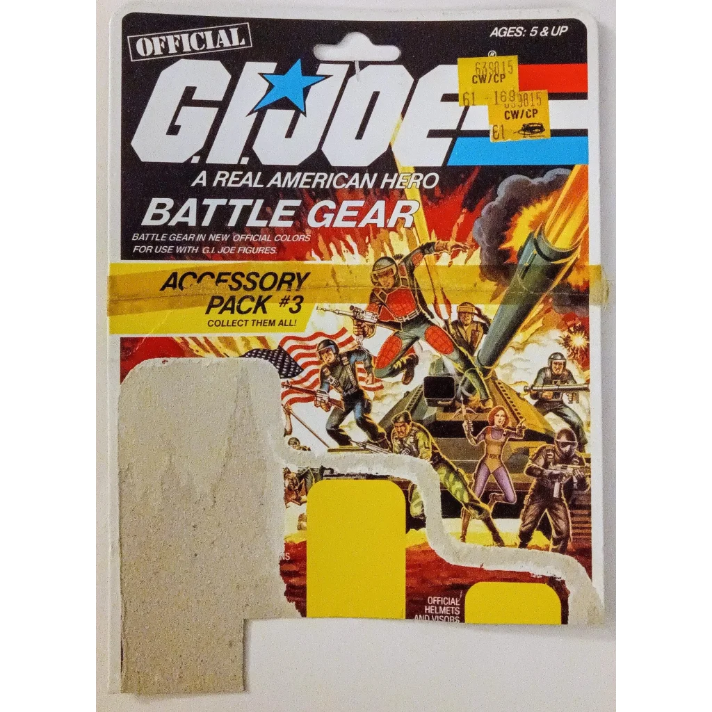 Vintage 1985 GI Joe Battle Gear Accessory Pack #3 Weapons Set