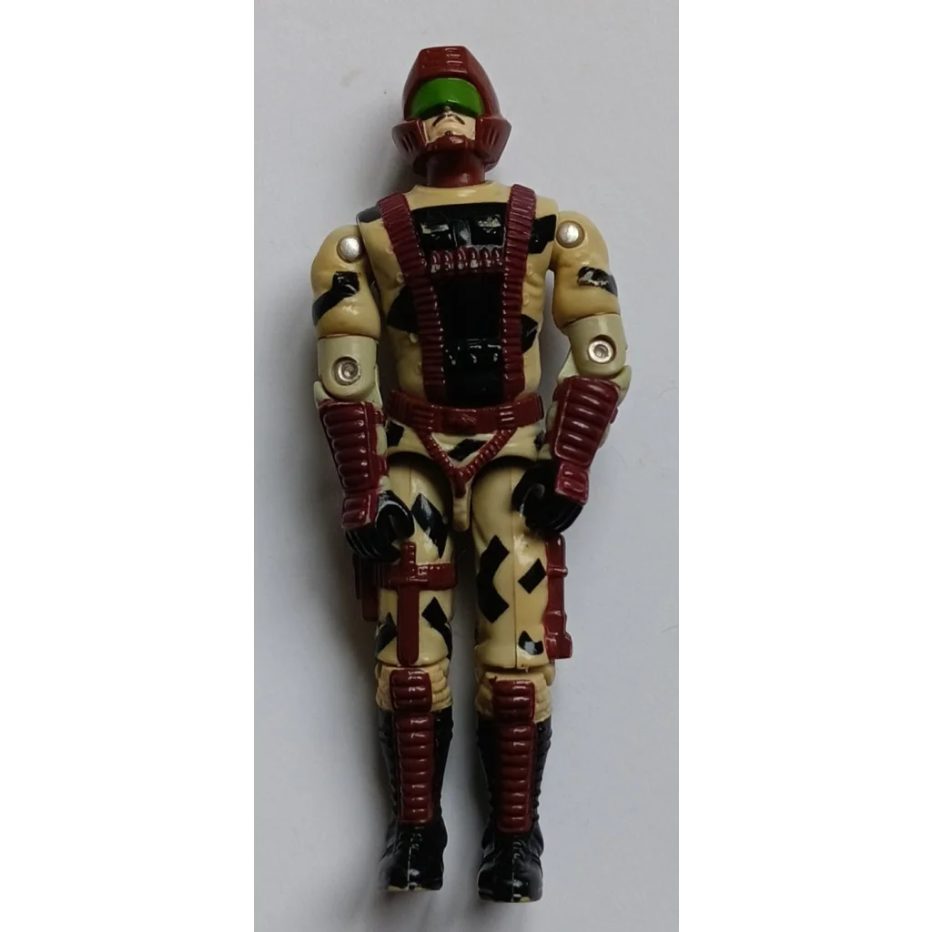 1990 Hasbro Cobra Action Figure Rock Viper with green helmet and red armor