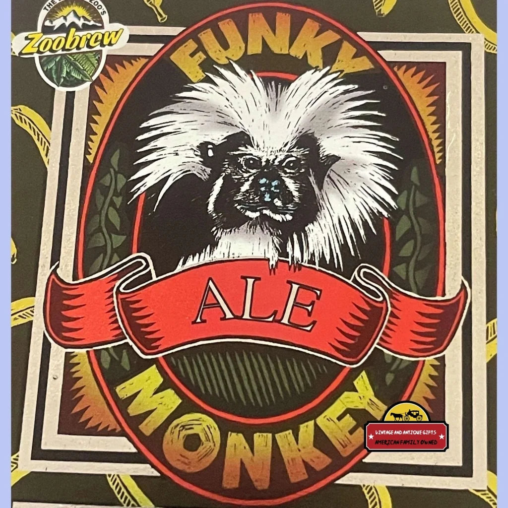 Funky Monkey Ale Label Zoobrew Sold At The Denver Zoo Broadway Brewing Co 1990s - Vintage Advertisements - Antique Beer