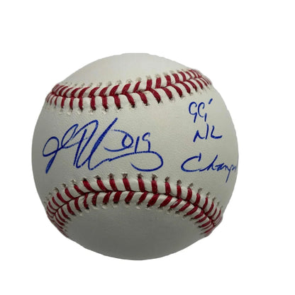 1991 NL Champions signed Rawlings MLB baseball with blue autograph