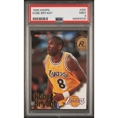 Mint condition 1996 Hoops Kobe Bryant rookie basketball card PSA graded