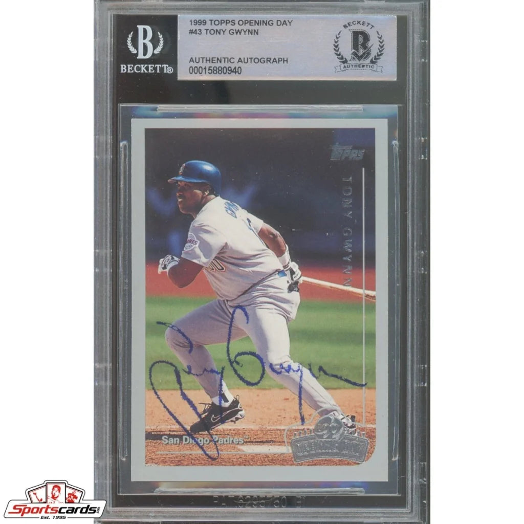 Signed 1986 Topps Opening Day Tony Gwynn baseball card, Beckett certified