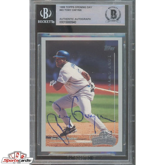 Signed 1986 Topps Opening Day Tony Gwynn baseball card, Beckett certified