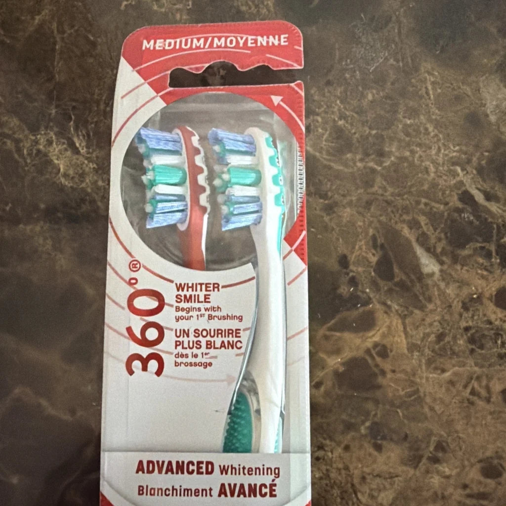 2 Colgate 360 advanced optic white medium toothbrushes, new