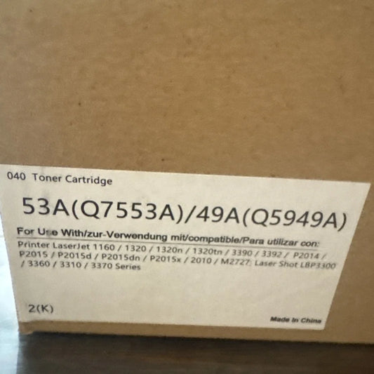 V4ink compatible 49A 53A Q5949A Q7553A toner on brown box label