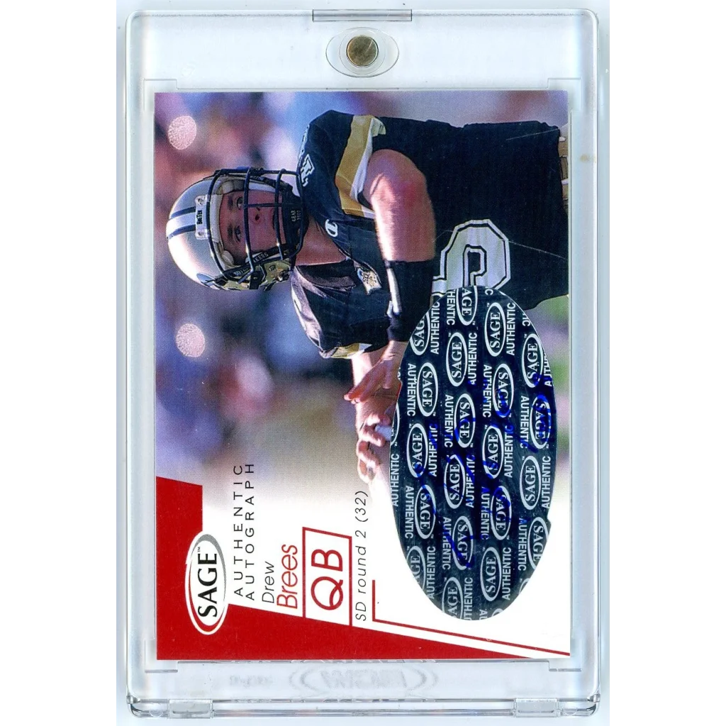 2001 Sage Authentic Autographs Drew Brees #A8 /749 Rookie RC Card