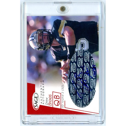2001 Sage Authentic Autographs Drew Brees #A8 /749 Rookie RC Card