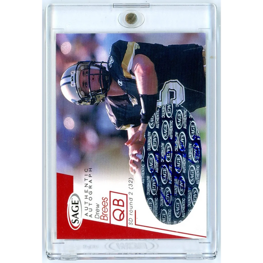 2001 Sage Authentic Autographs Drew Brees #A8 /749 Rookie RC Card