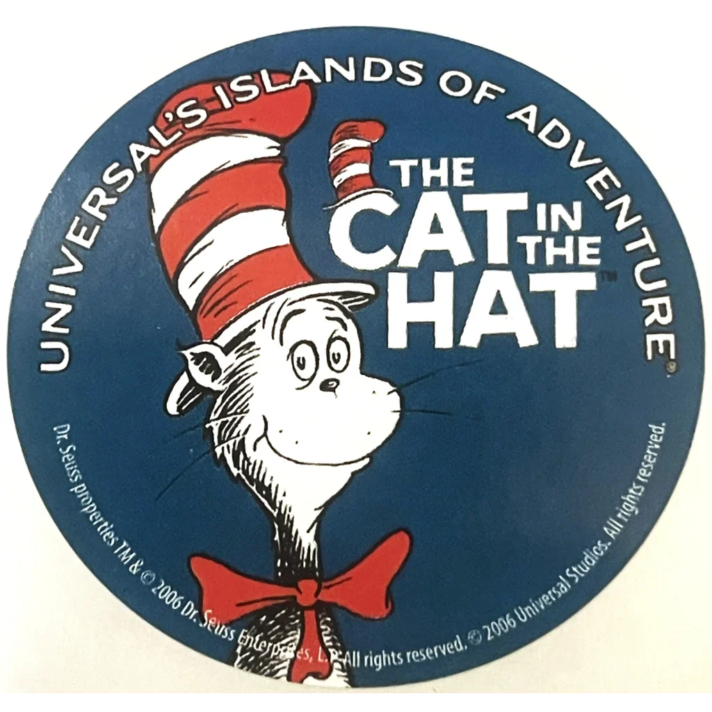 Circular Cat in the Hat logo from Nostalgic Universal Studios Stickers 2006