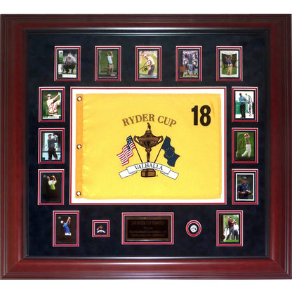 2008 Ryder Cup Team USA signed deluxe framed piece with yellow flag