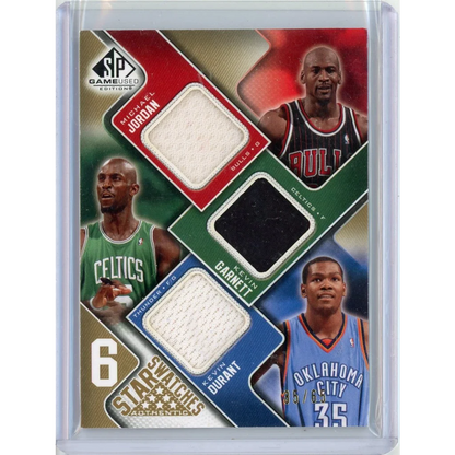 2009 NBA SP Game Used Star Swatches Jordan LeBron Kobe Durant Erving Garnett /65 Game Used Jersey Relic Basketball Card
