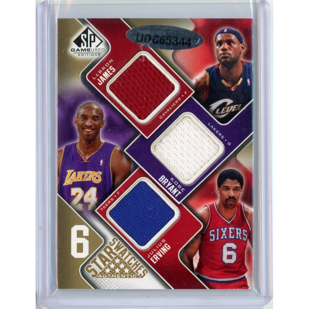 2009 NBA SP Game Used Star Swatches Jordan LeBron Kobe Durant Erving Garnett /65 Game Used Jersey Relic Basketball Card