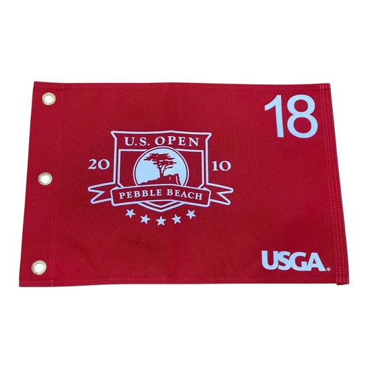 Graeme McDowell 2010 Pebble Beach US Open golf pin flag with red fabric