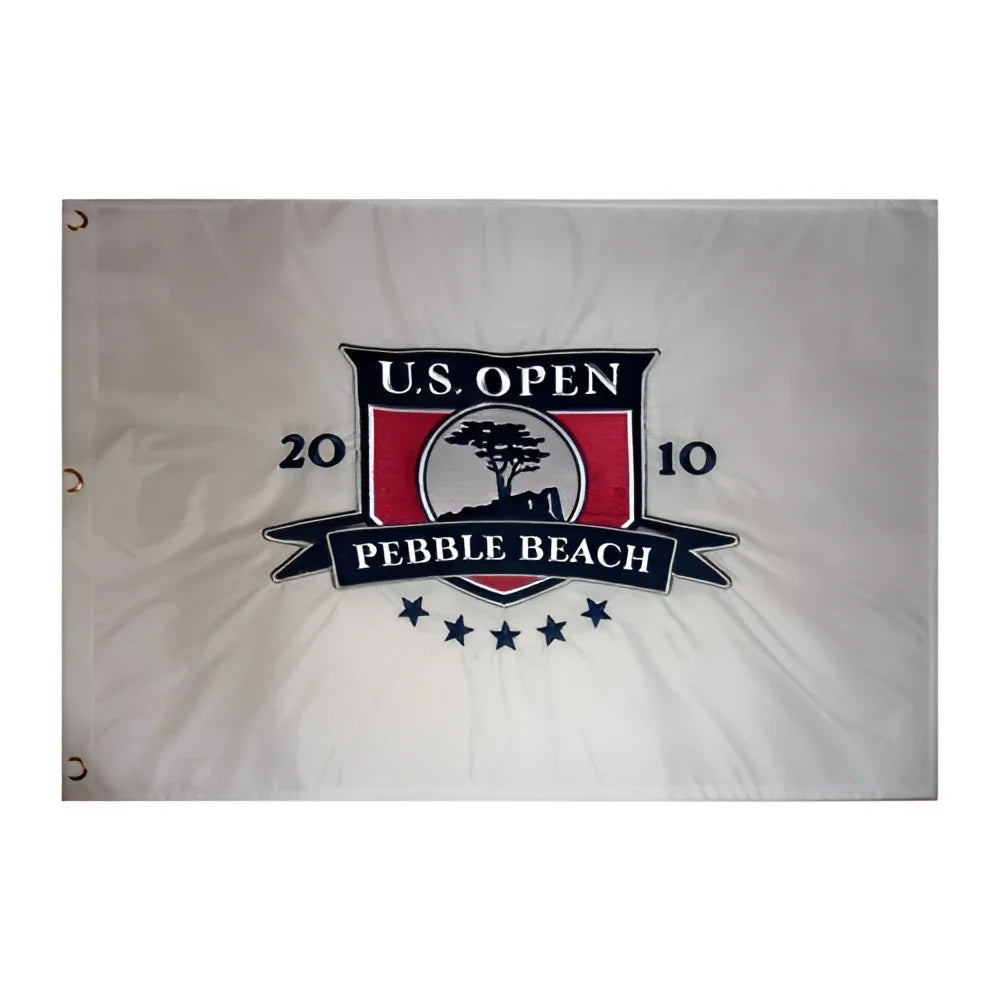 2010 U.S. Open Pebble Beach white embroidered golf pin flag, McDowell