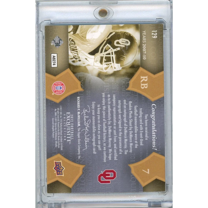 2011 Upper Deck Exquisite Football DeMarco Murray #129 /135 Rookie Patch Auto Rookie RC Football Card | Certified Authentic Signed Memorabilia | vintageantiquesgifts.com