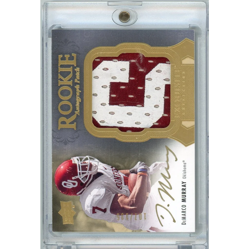 2011 Upper Deck Exquisite Football DeMarco Murray #129 /135 Rookie Patch Auto Rookie RC Football Card | Hall of Fame Sports Memorabilia | vintageantiquesgifts.com