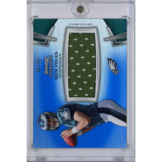2012 Bowman Sterling Blue Refractor Nick Foles rookie relic patch card