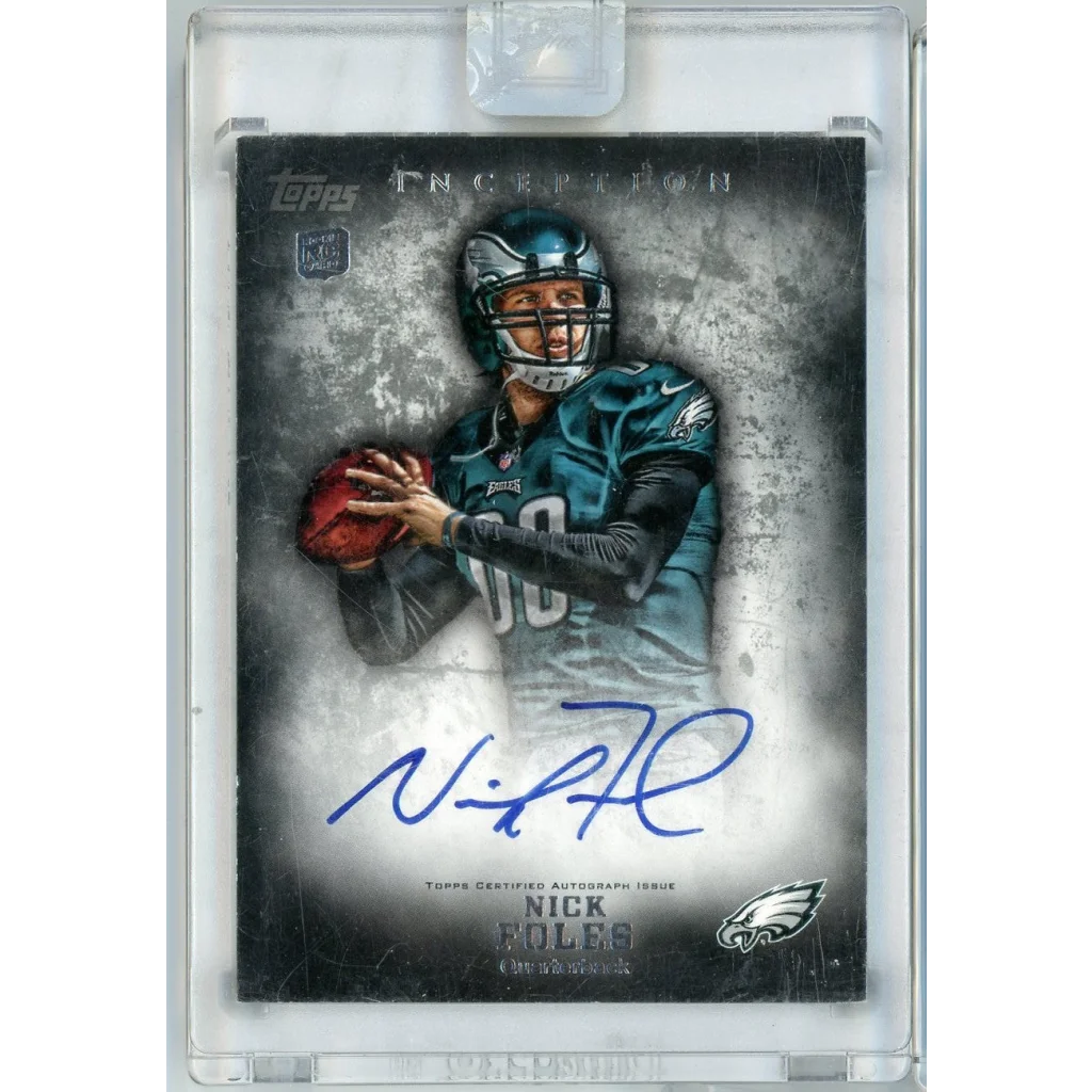 Autographed Nick Foles football trading card with third party authentication