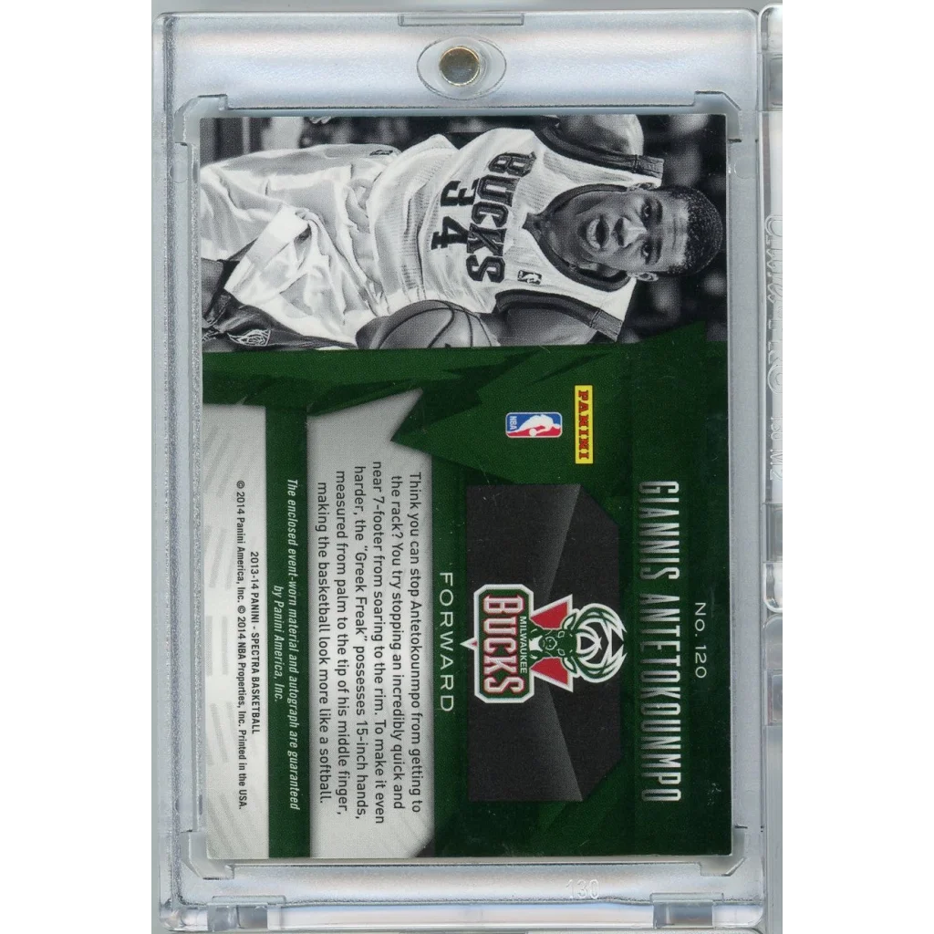 2013 Panini Spectra Giannis Antetokounmpo Rookie Patch Auto Card #120