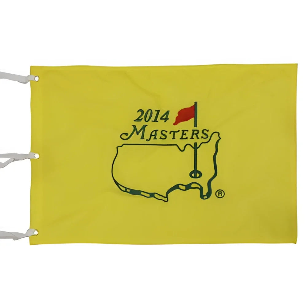 2014 Masters golf pin flag with Bubba Watson champion design