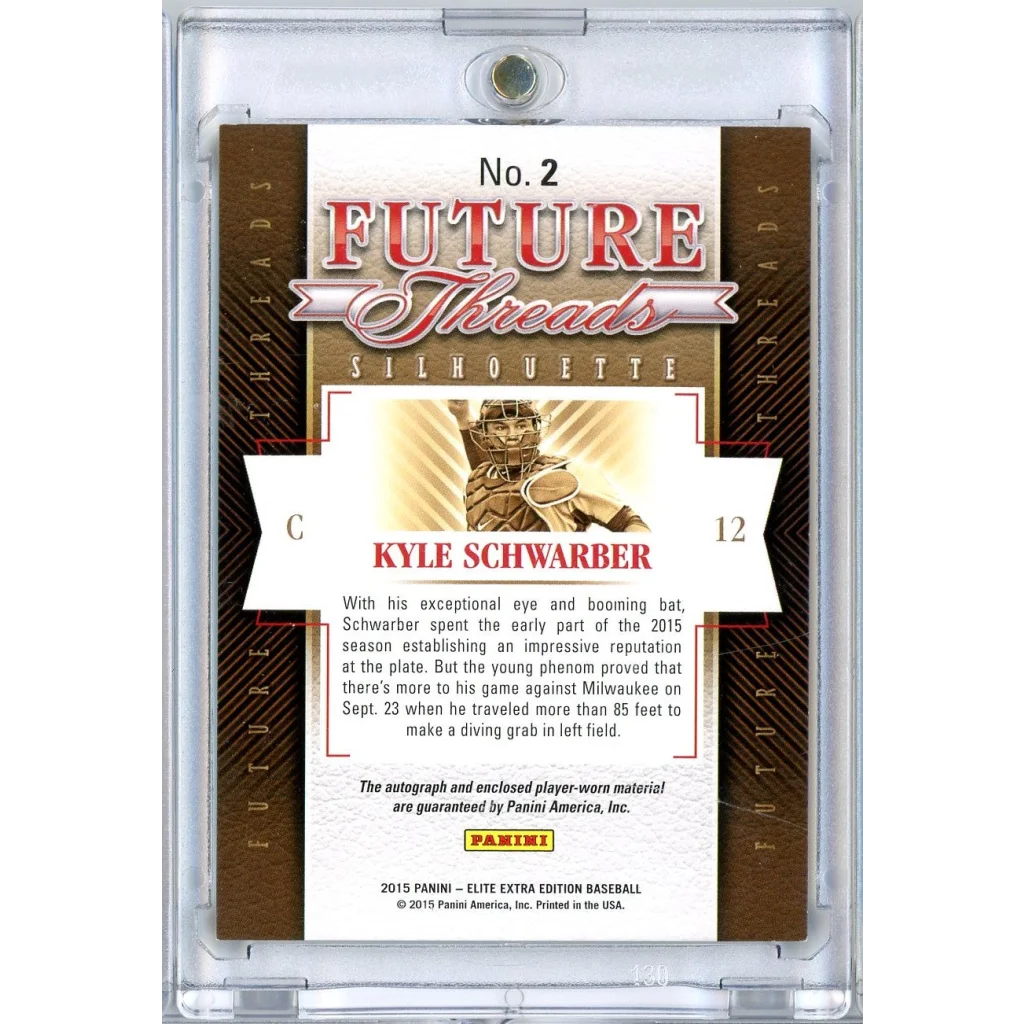 2015 Panini Elite Kyle Schwarber Future Threads Silhouette RPA Auto Rookie Card