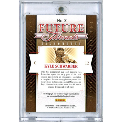 2015 Panini Elite Kyle Schwarber Future Threads Silhouette RPA Auto Rookie Card