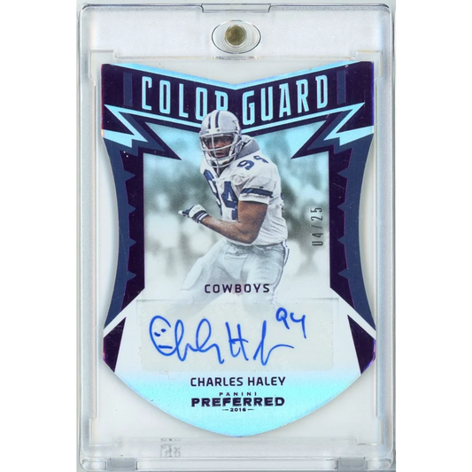 Signed 2016 Panini Preferred Color Guard Purple Charles Haley #222/25 Auto Card