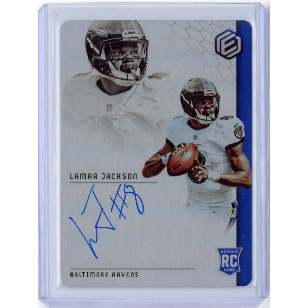2018 Panini Elements Lamar Jackson #78 Rookie Auto /49 Rookie RC Football Card | Hall of Fame Sports Memorabilia | vintageantiquesgifts.com