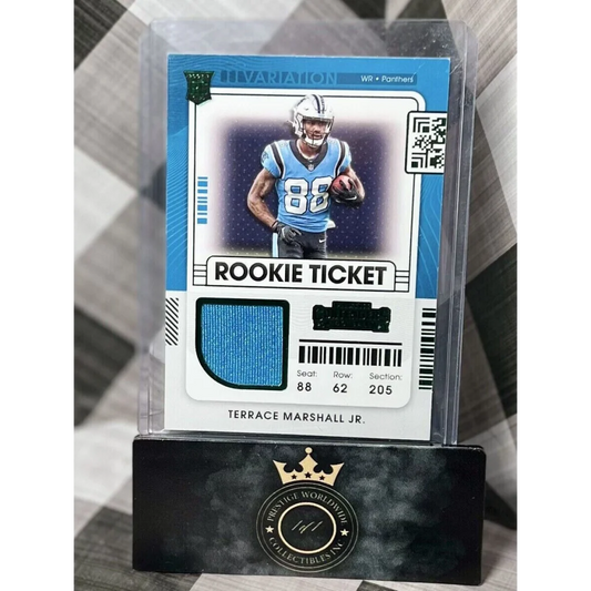 2019 Panini Prizm Terrace Marshall Jr card in display case from Prestige Worldwide Collectibles