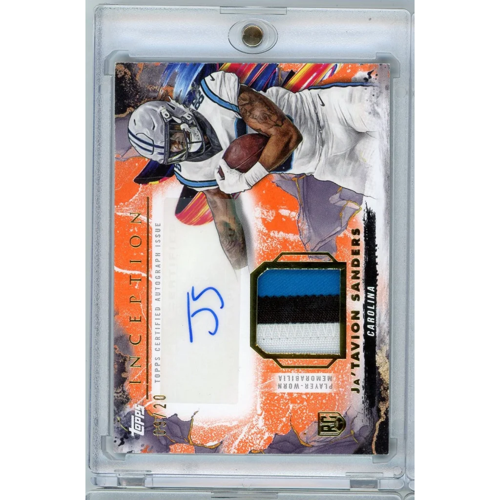 2019 Topps Inception autographed football jersey patch card