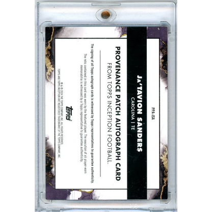 2019 Topps Inception autographed jersey patch card in silver black frame