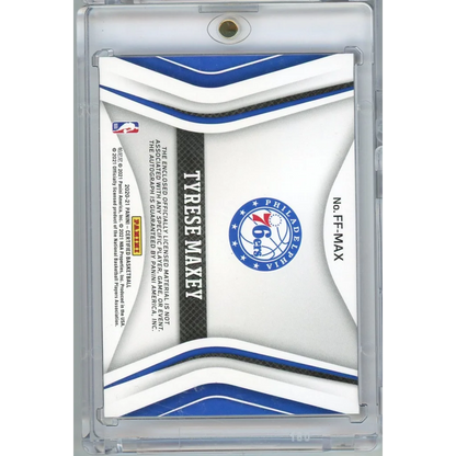 Philadelphia 76ers Tyrese Maxey autographed 2020 Panini Certified rookie card in case