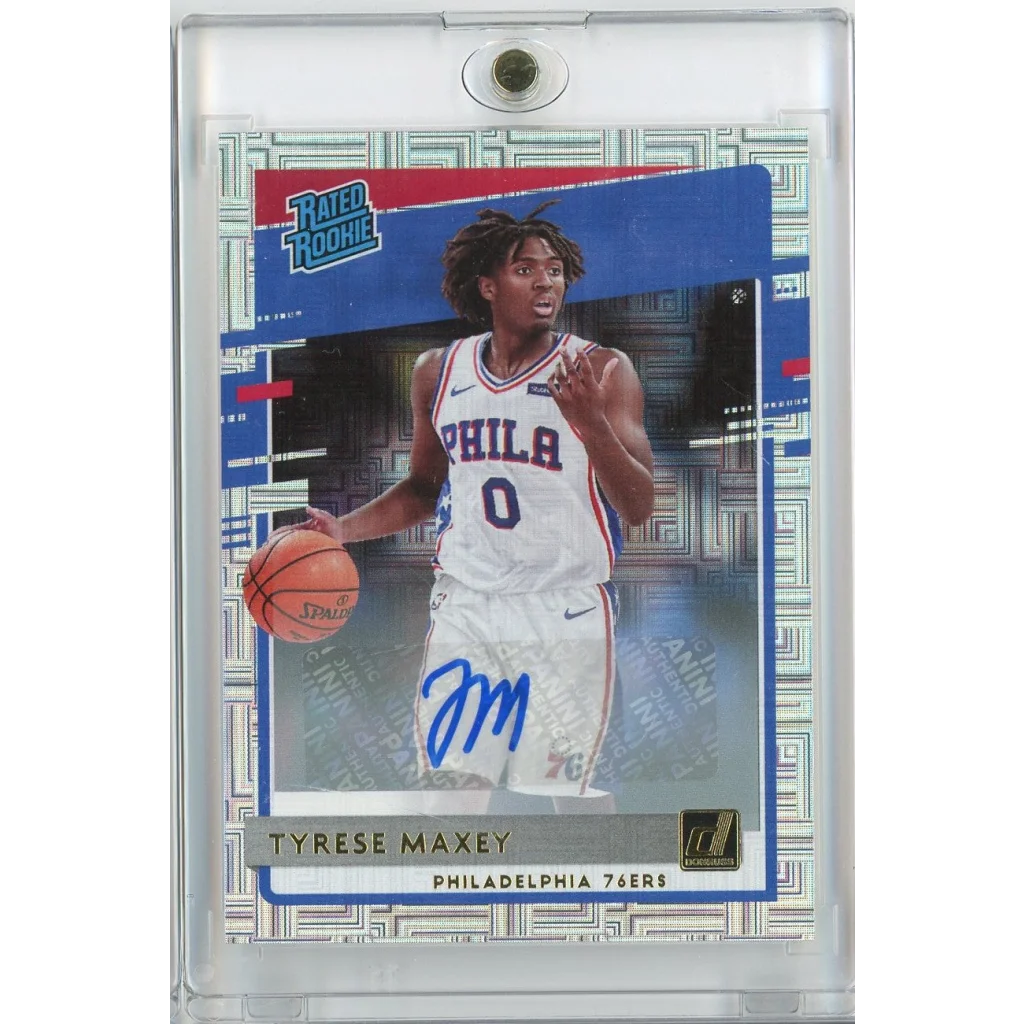 2020 Panini Donruss Tyrese Maxey #211 Signature Choice Autograph Rookie RC Basketball Card | Hall of Fame Sports Memorabilia | vintageantiquesgifts.com