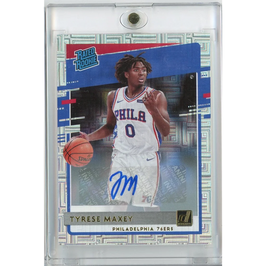 Signed 2020 Panini Donruss Tyrese Maxey rookie autograph card