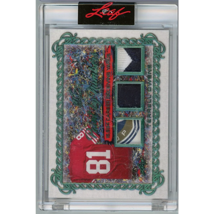 2021 Leaf Terrell Owens #PBN-33 Triple Relic Card with Red White Jersey Patch #81 in Slab