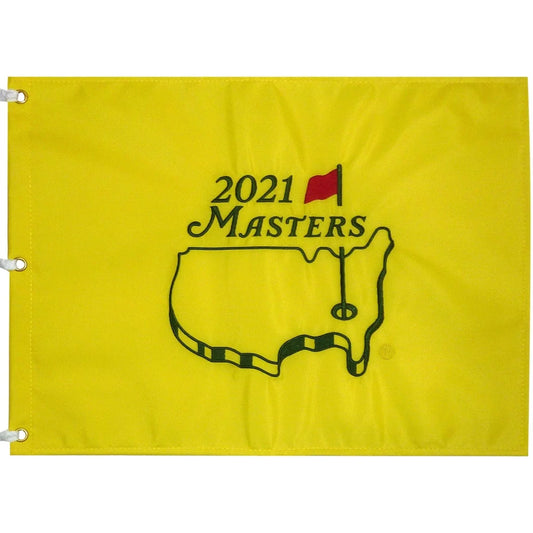 2021 Masters pin flag with Hideki Matsuyama champion emblem